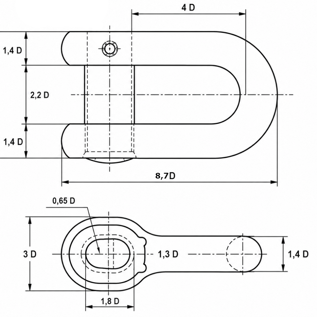 anchor shackle d type