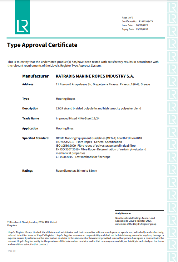type approval improved mixed nikasteel 24 12