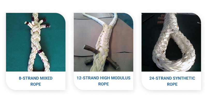 Eye spliced ropes