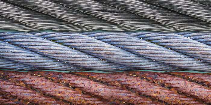 Corrosion levels on wire ropes