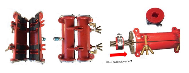 Lubricator for wire ropes