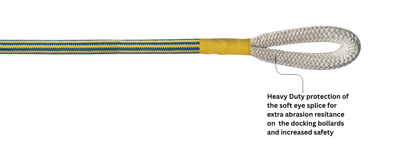 heavy duty protection of the soft eye splice for extra abrasion resitance on the docking bollards and increased safety (1)