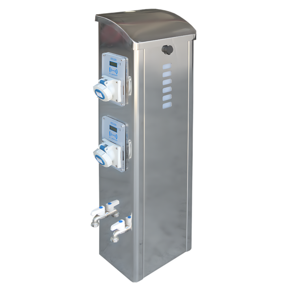 Marine Pedestal Model S1000-L with electrical outlets and water taps