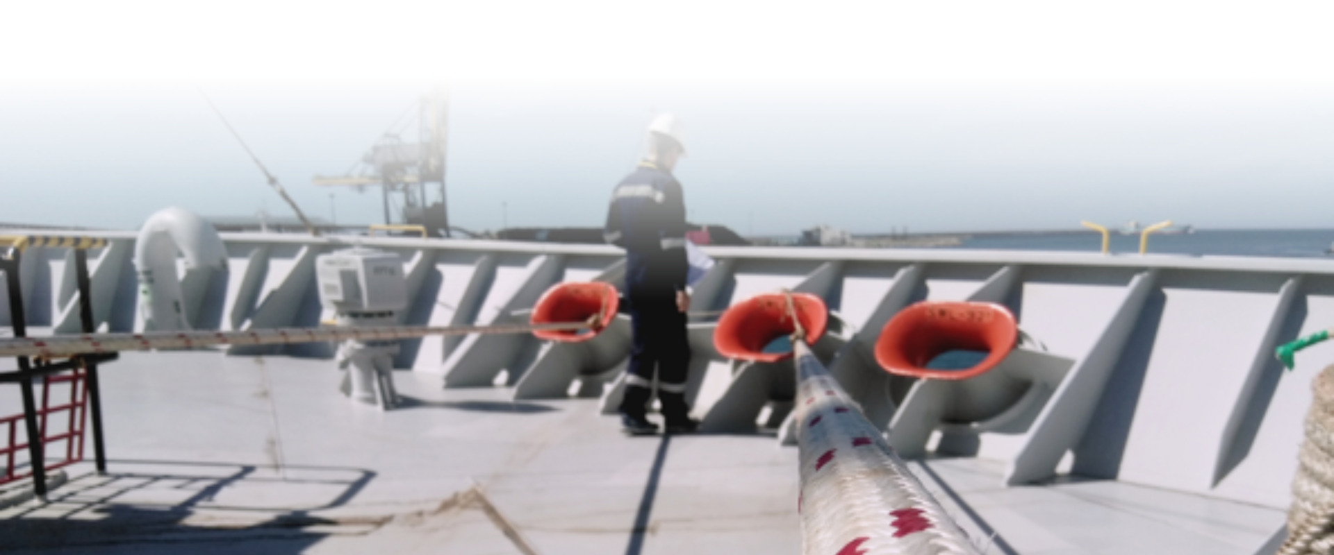 NIKA-Siri S12 Covered mooring rope by Katradis in active use during mooring operations, showcasing long-term durability and reliability on board vessel.